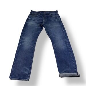 Wallace Barnes Straight Fit Jeans Dark Wash Denim Mens 30x30 Made in USA